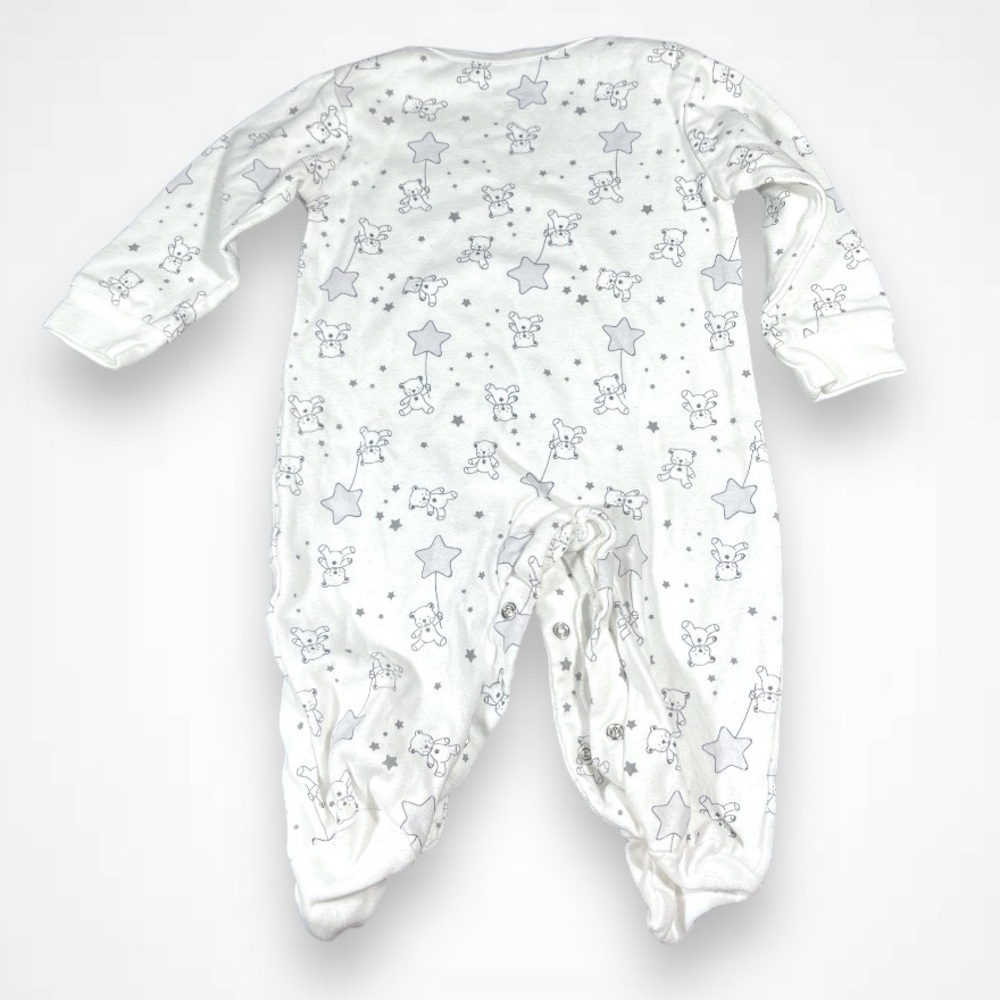 4/$20 Rene Rofe White Bear And Star Print Sleeper - Picture 4 of 5